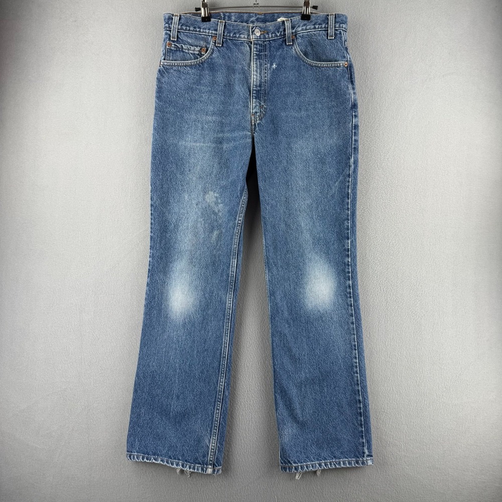 Vintage Levis Jeans Mens 36x32 (Fits 35x31) 517 Bootcut Blue Denim 90s